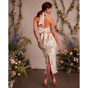 V Chapman The Daisy Halter Dress in Blue Bouquet XS Size 0